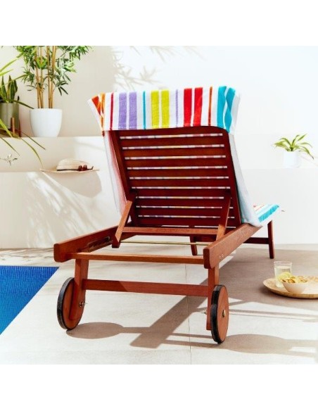 Toalla Playa Stripes Terciopelo con solapa