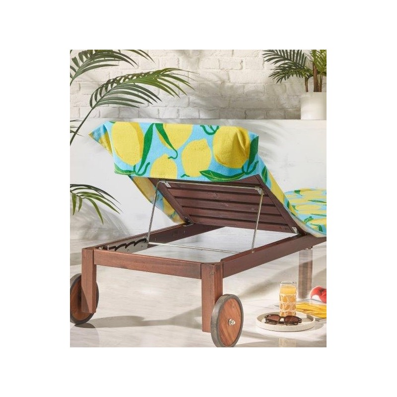 Veludo de limão de praia de toalha com aba