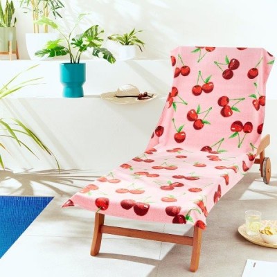Toalla Playa Cherries Terciopelo con solapa 2