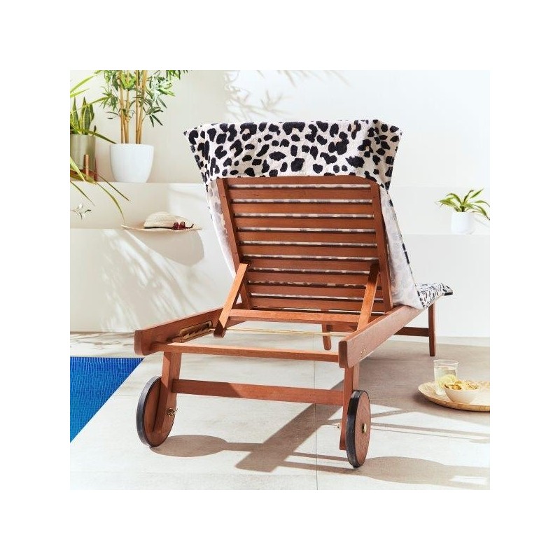 Leopardtercipelo de praia de toalha com aba