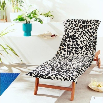 Toalla Playa  LeopardTerciopelo con solapa 2