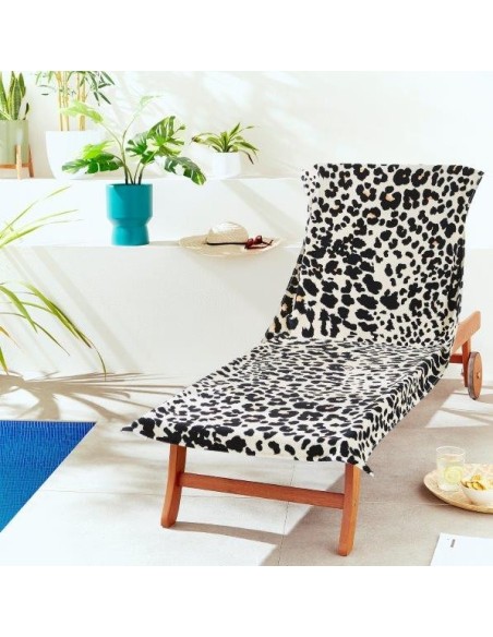 Leopardtercipelo de praia de toalha com aba