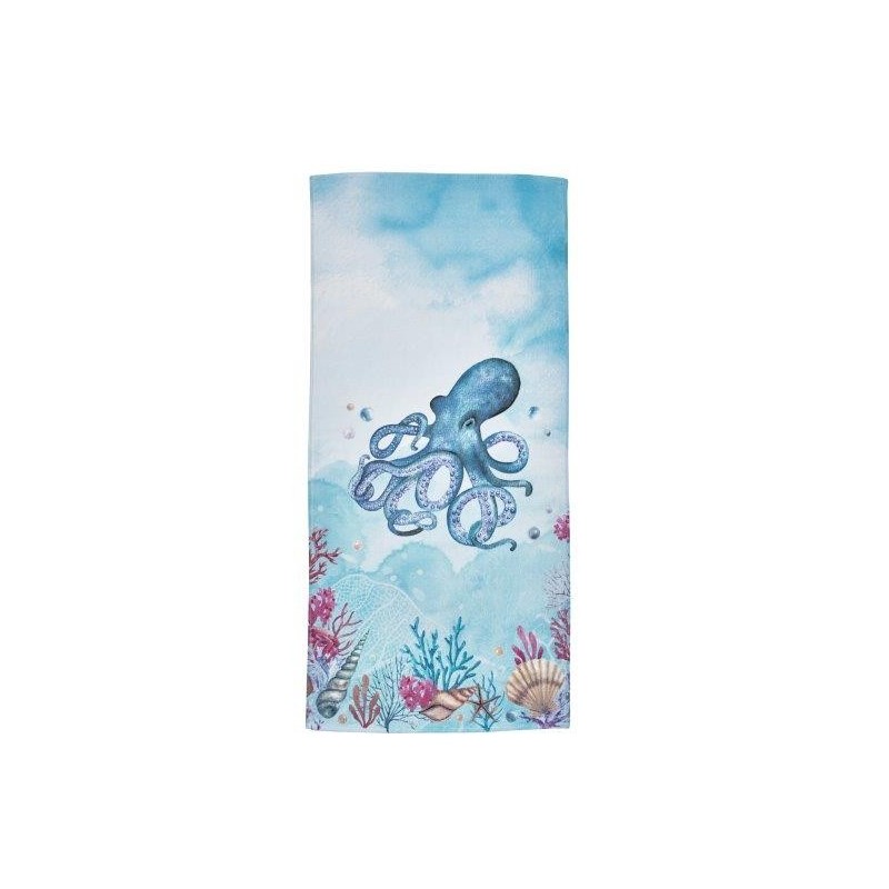 Asciugamano Beach Summer Octopus stampato Velvet