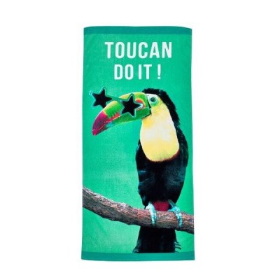 Towel Beach Summer Toucan do it Printed Velvet
