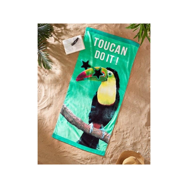 Towel Beach Summer Toucan do it Printed Velvet