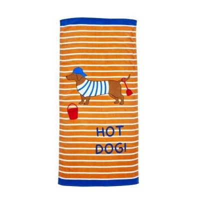 Handtuchstrand Sommer Hot Dog Print Samt