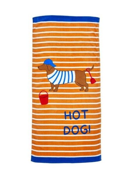 Toalheiro praia verão cachorro de impressão de veludo