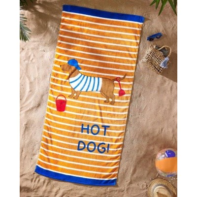 Handtuchstrand Sommer Hot Dog Print Samt 2