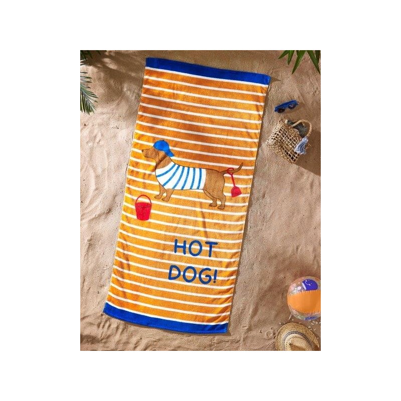 Handtuchstrand Sommer Hot Dog Print Samt